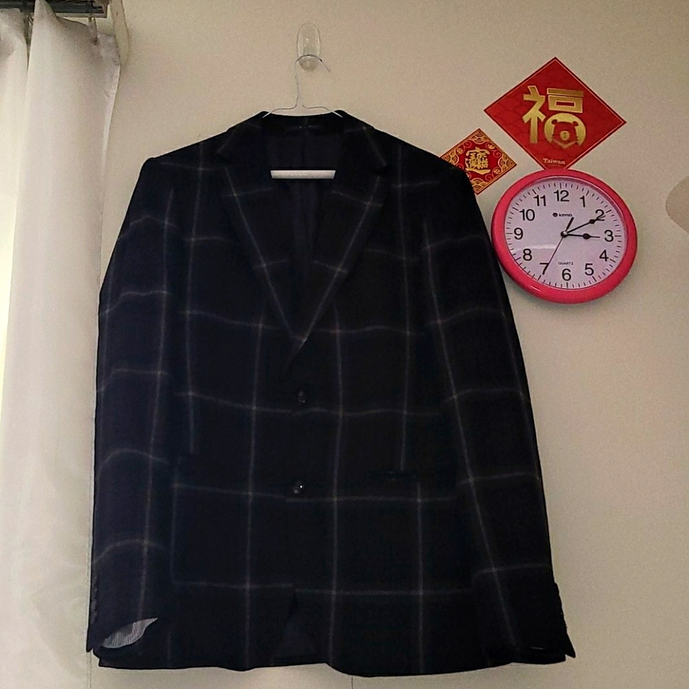 Zara Men Suit Blazer Jacket Classic Checkered